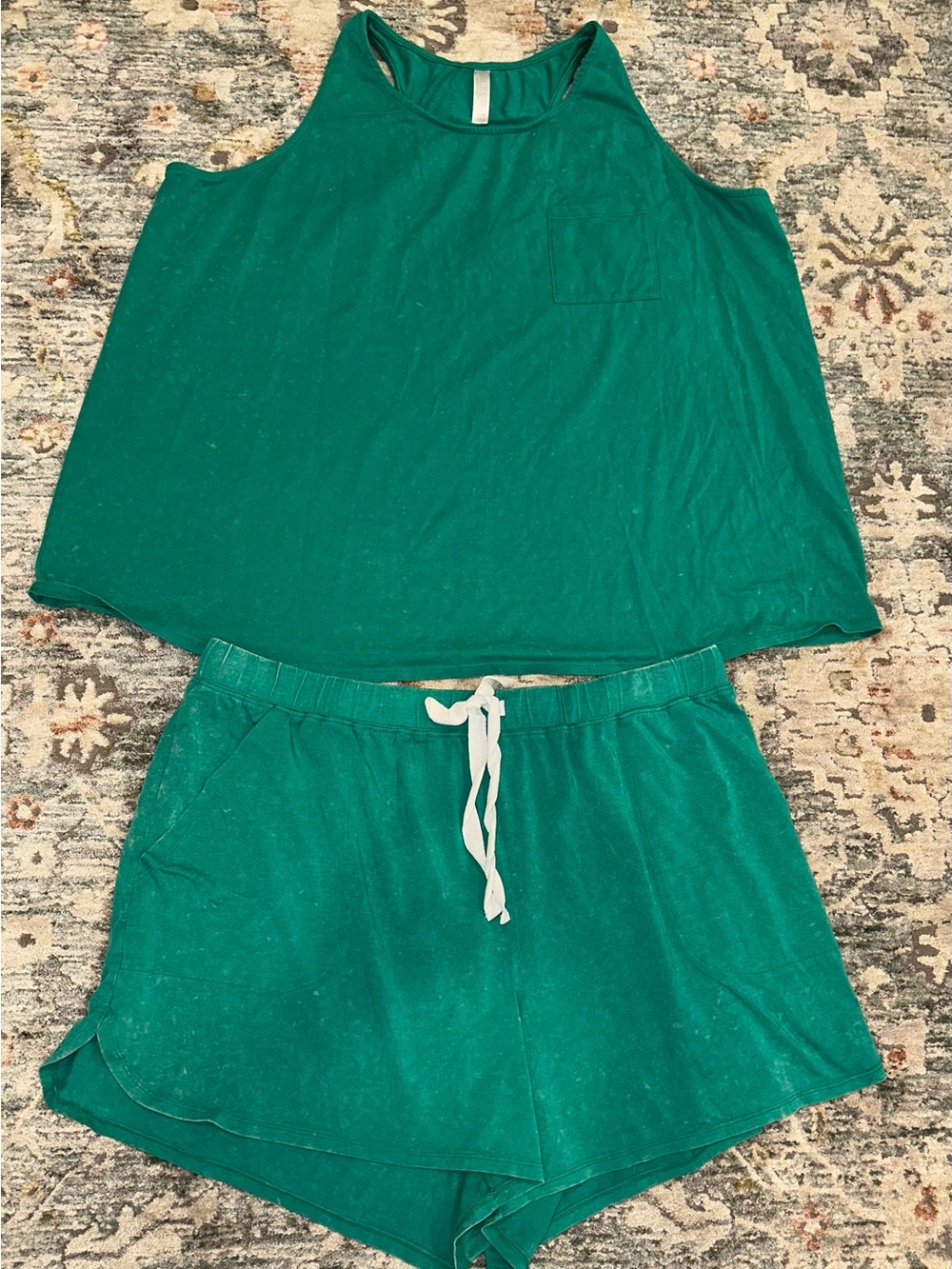 SLEEP BY cacique cute green “acid wash” sleep set sz 22/24